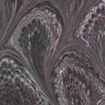 Hand Marbled Paper Peacock Pattern in Black ~ Berretti Marbled Arts